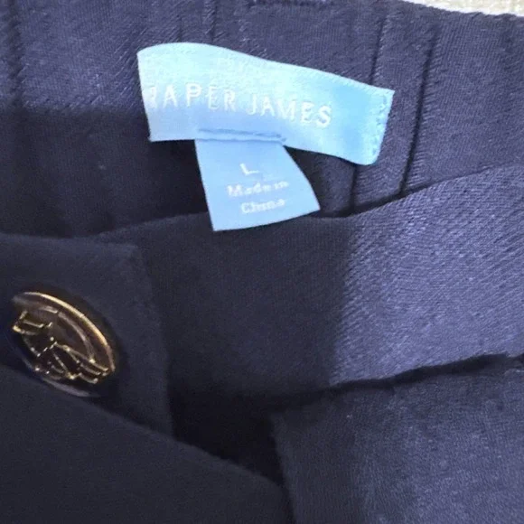 Draper James Navy Blue Belted Dress Shorts Women Large Wide Leg High Waist NWT - Picture 5 of 7